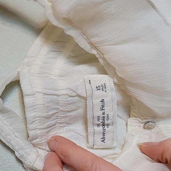Abercrombie & Fitch Womens Size XS White Ruffle - Picture 7 of 9